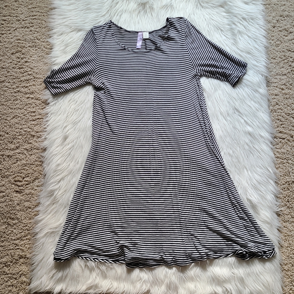 Striped Black and White Women's Dress